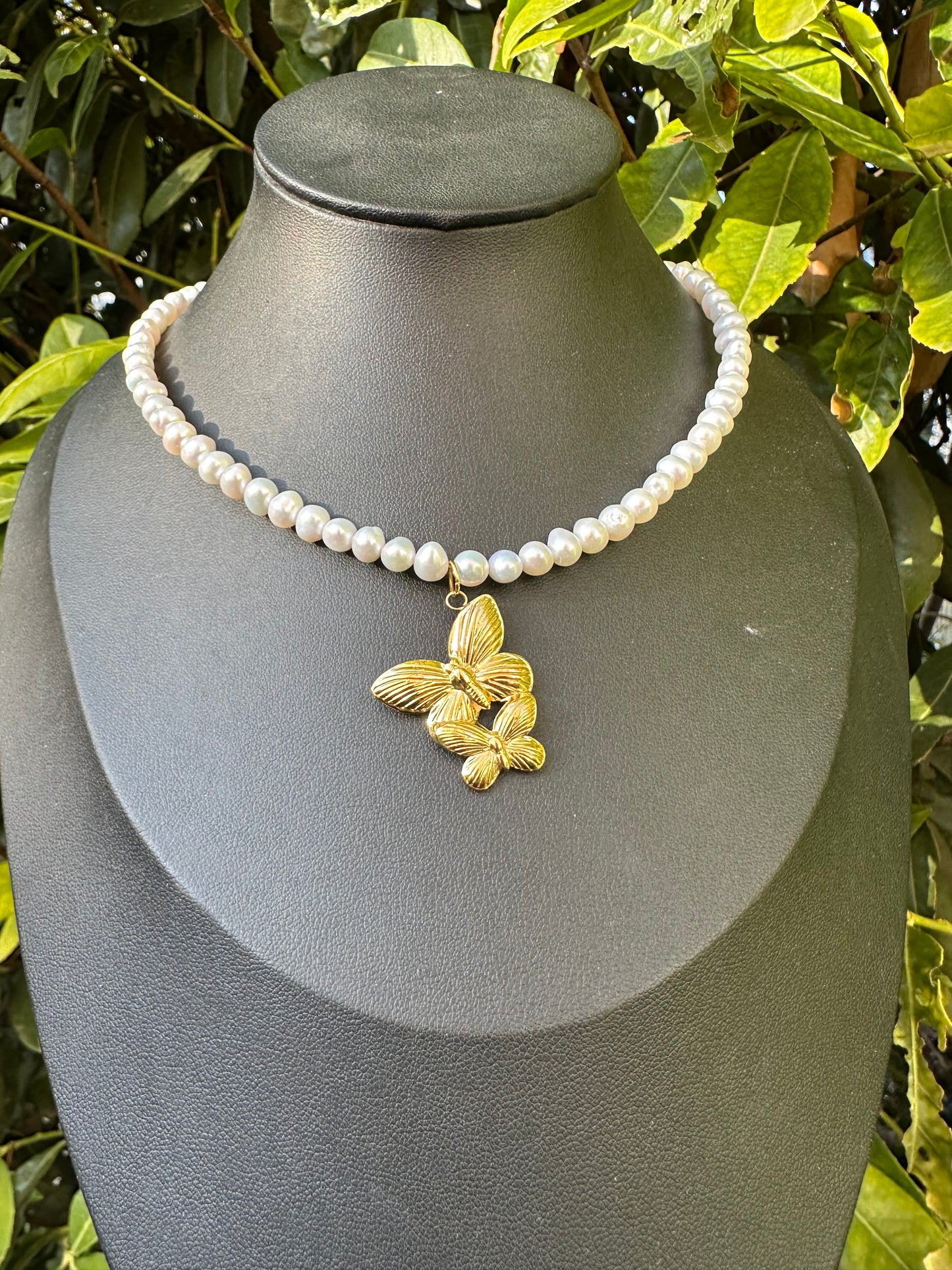 Collier de perles d’eau douce - Breloque personnalisable