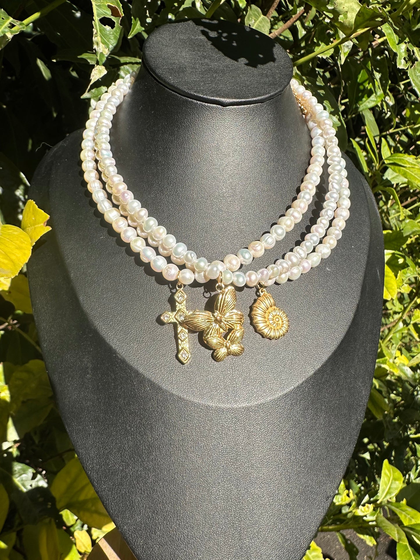 Collier de perles d’eau douce - Breloque personnalisable