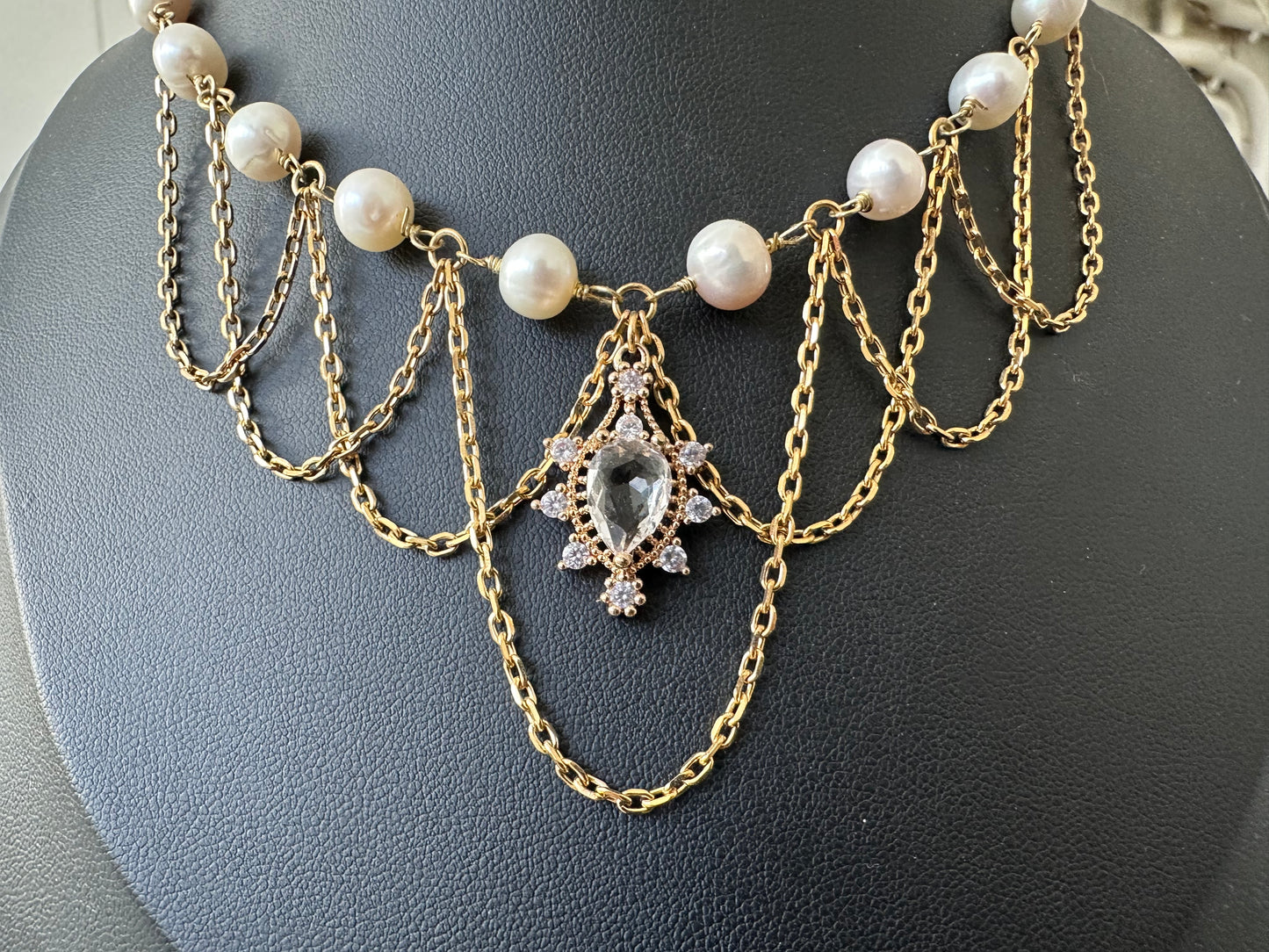 Collier reproductible « Blanche » - Perles d’eau douce
