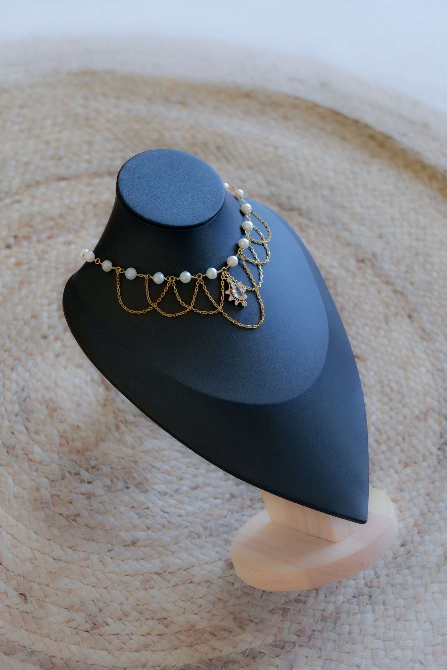 Collier reproductible « Blanche » - Perles d’eau douce