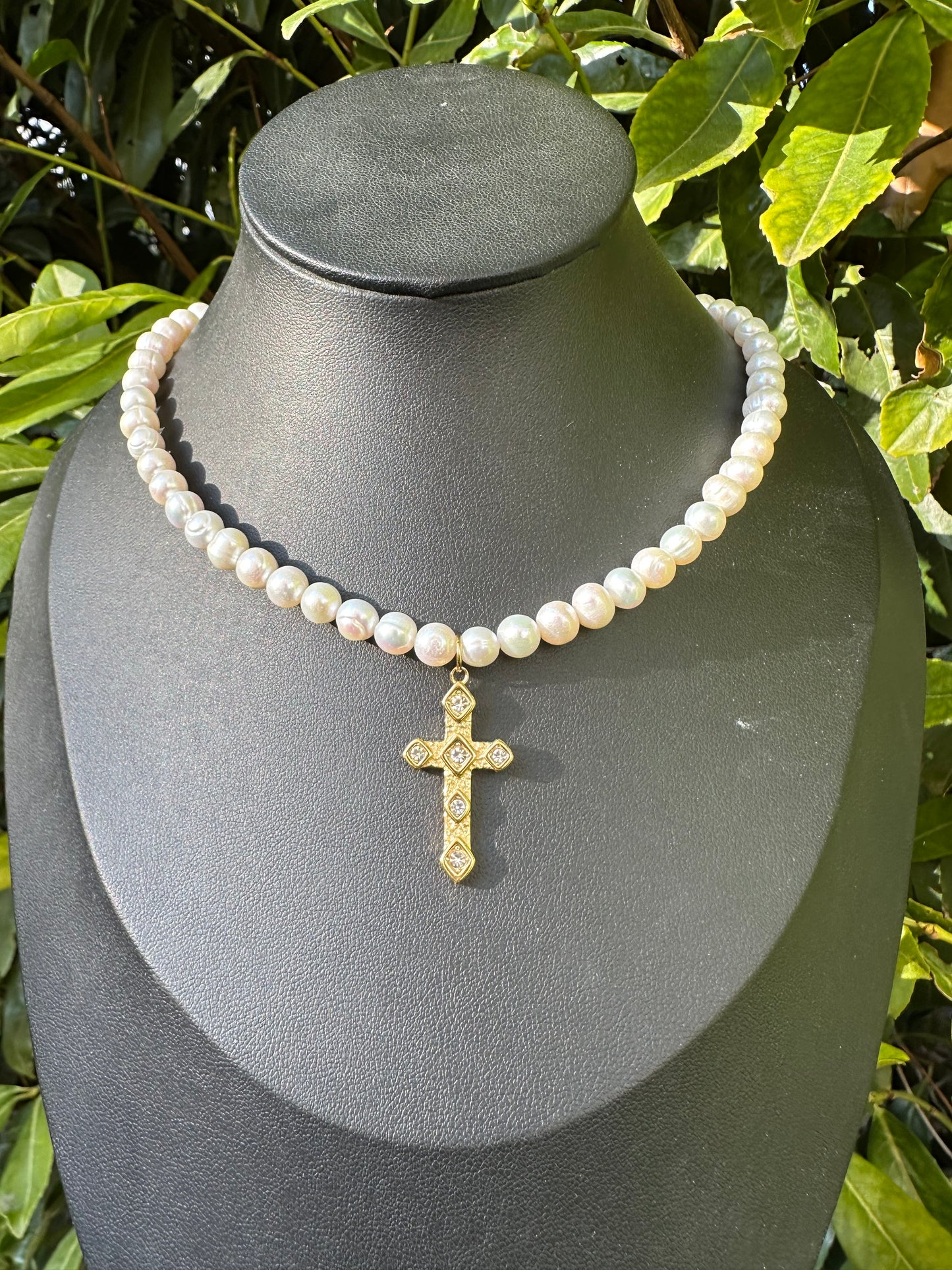 Collier de perles d’eau douce - Breloque personnalisable